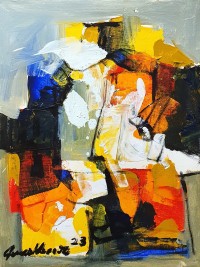 Mashkoor Raza, 12 x 16 Inch, Oil on Canvas, Abstracts Painting, AC-MR-670